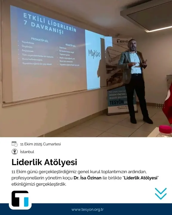 Liderlik Atölyesi duyurusu — TESYÖN, İstanbul